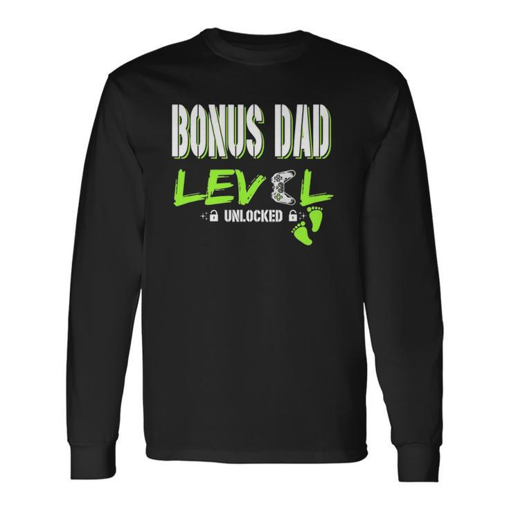 Gaming Bonus Dad Level Unlocked Gamer Leveled Up Fathers Long Sleeve T-Shirt T-Shirt