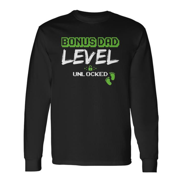Gaming Bonus Dad Level Unlocked Leveled Up Daddy Video Game Long Sleeve T-Shirt T-Shirt