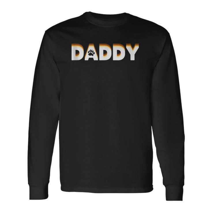 Gay Bear Daddy With Bear Pride Flag Gay Daddy Long Sleeve T-Shirt T-Shirt