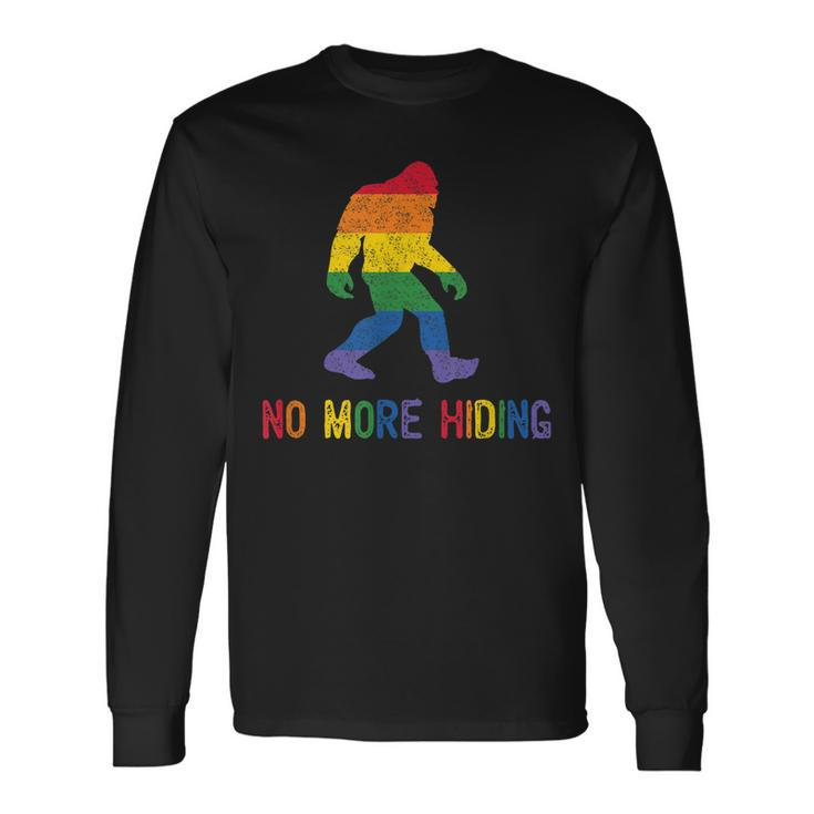 Gay Pride Support Sasquatch No More Hiding Lgbtq Ally Long Sleeve T-Shirt T-Shirt