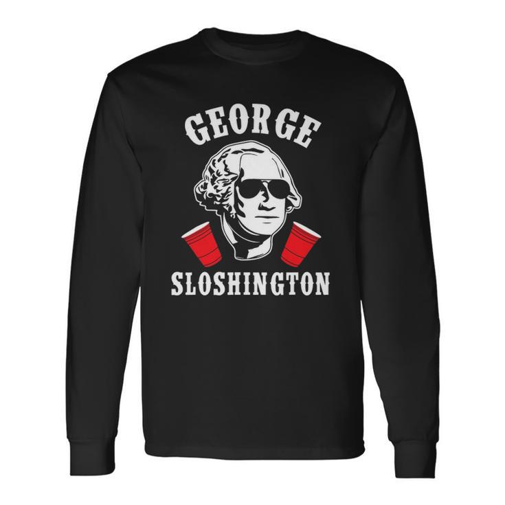 George Sloshington 4Th Of July Aviator American Long Sleeve T-Shirt