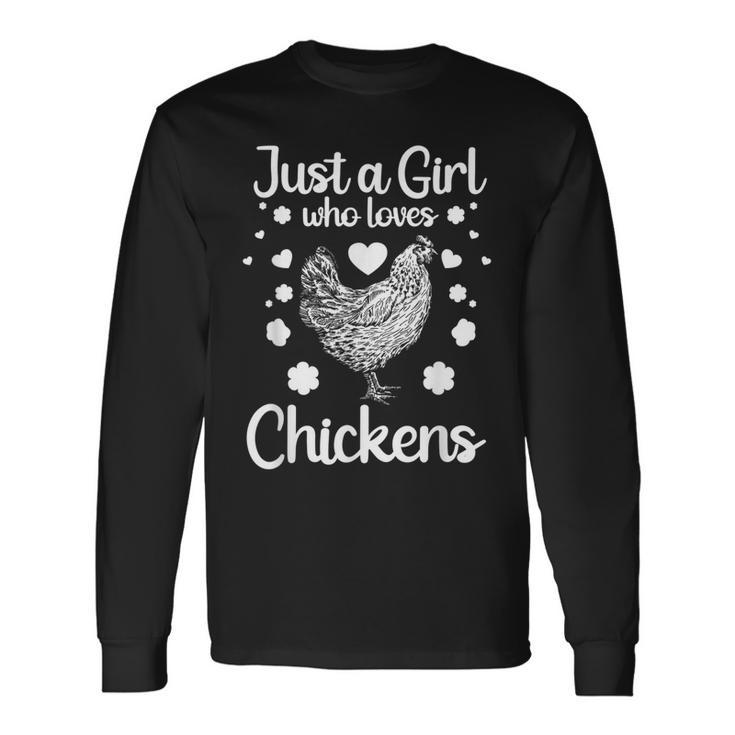 Girl Chicken For Women Mom Chicken Lover Long Sleeve T-Shirt