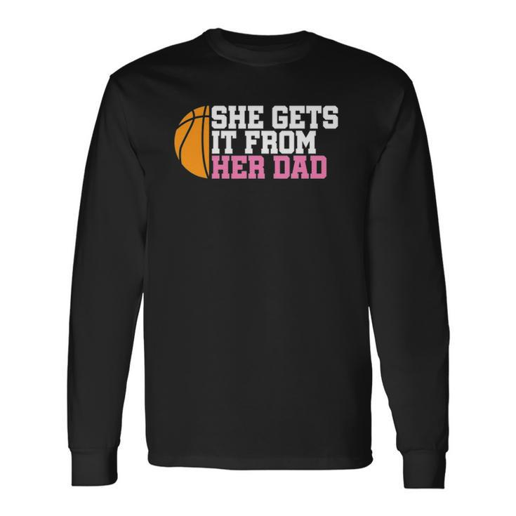 Girls Basketball Dad Coach Long Sleeve T-Shirt T-Shirt