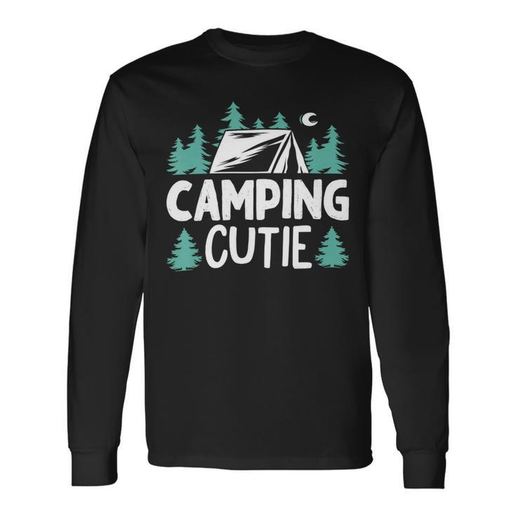 Women Girls Camping Cutie Camp Gear Tent Apparel Ladies Shirt Long Sleeve T-Shirt