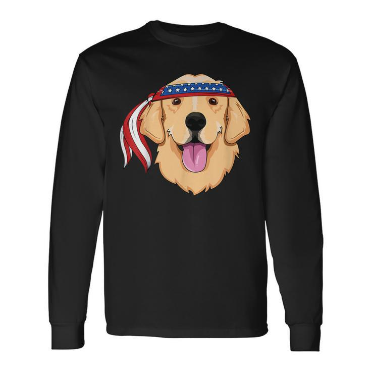 Golden Retriever 4Th Of July Dog Patriotic American Long Sleeve T-Shirt