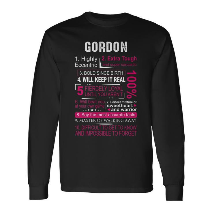 Gordon Name Gordon Name Long Sleeve T-Shirt