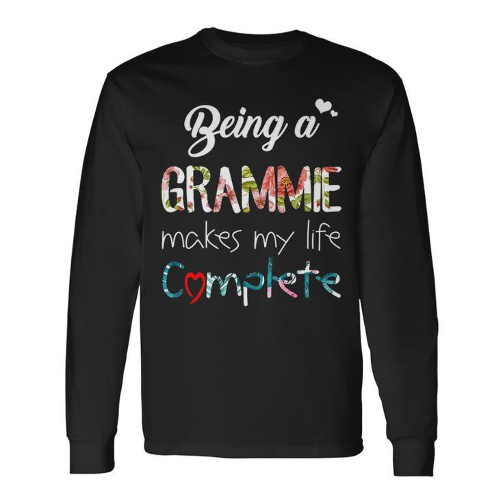 Grammie Grandma Being A Grammie Makes My Life Complete Long Sleeve T-Shirt
