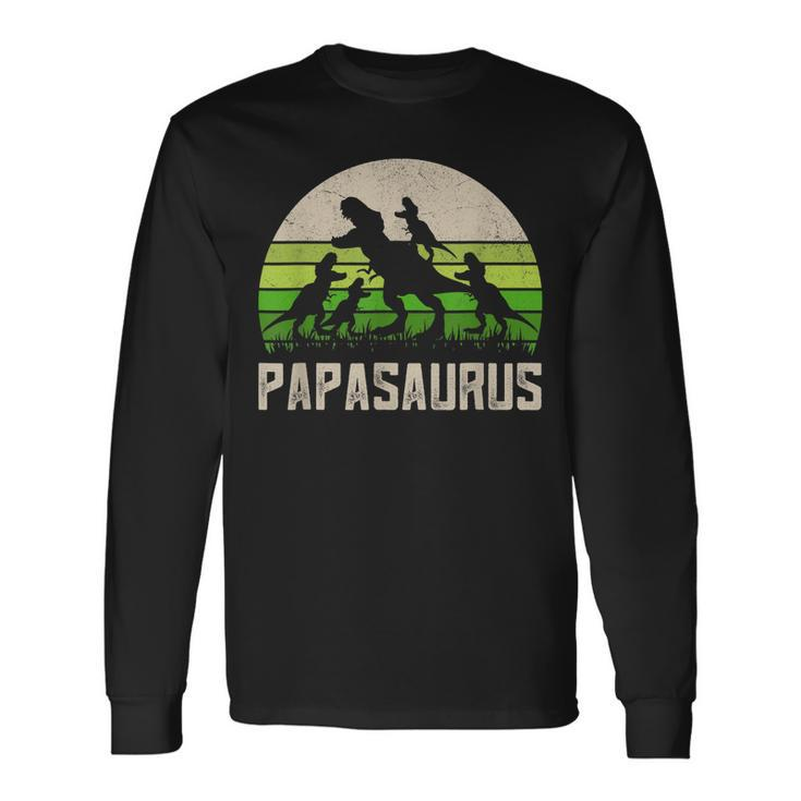Grandpa Papasaurus Dinosaur 4 Fathers Day V2 Long Sleeve T-Shirt