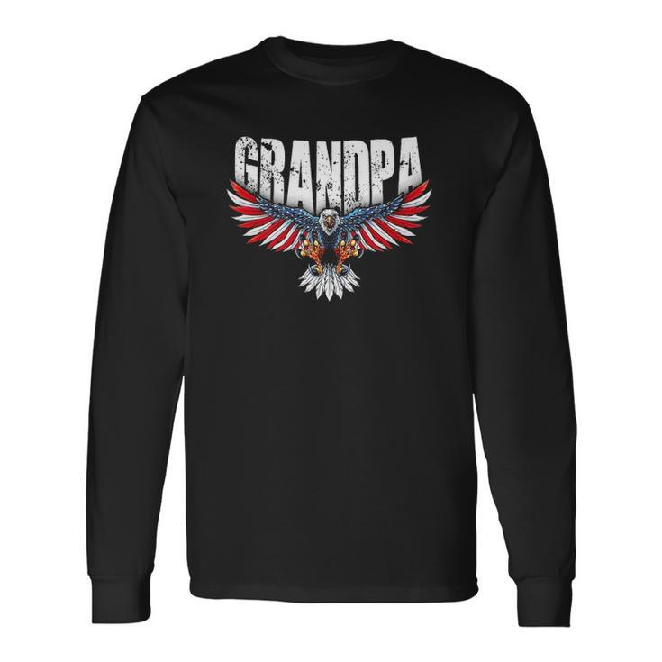 Grandpa Vintage Usa Flag Bald Eagle Patriotic 4Th Of July Long Sleeve T-Shirt T-Shirt