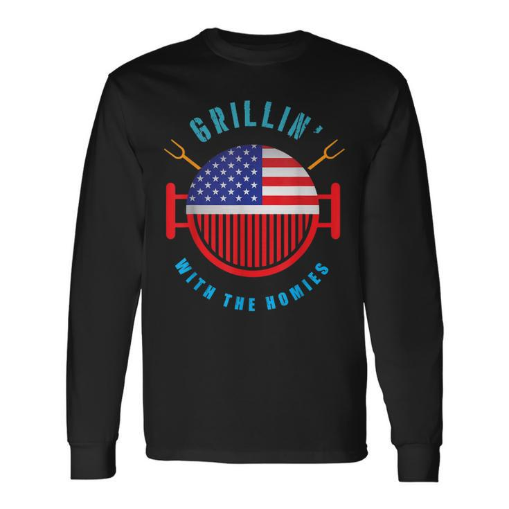 Grillin Dad Grilling 4Th Of July Independence Long Sleeve T-Shirt