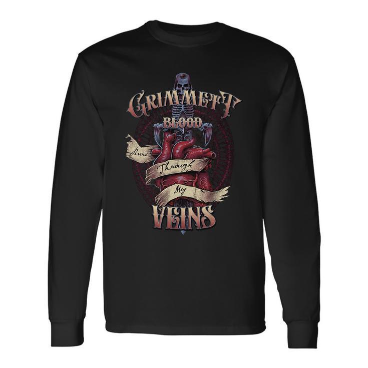 Grimmett Blood Runs Through My Veins Name Long Sleeve T-Shirt