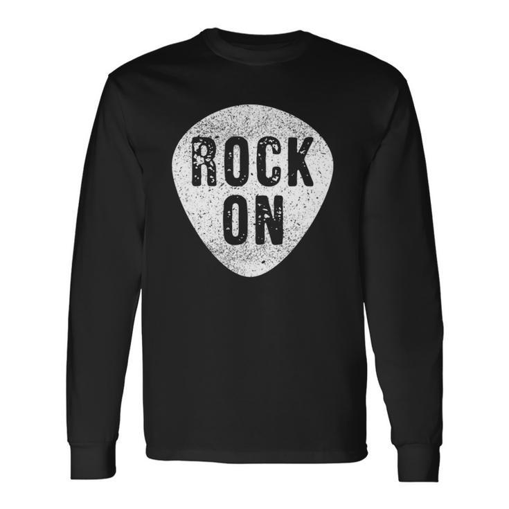 Guitarist Guitar Pick Rock On Music Band Long Sleeve T-Shirt T-Shirt