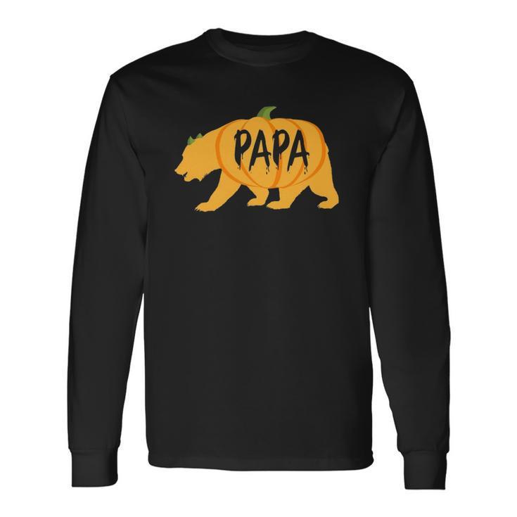 Halloween Papa Bear Pumpkin Long Sleeve T-Shirt T-Shirt