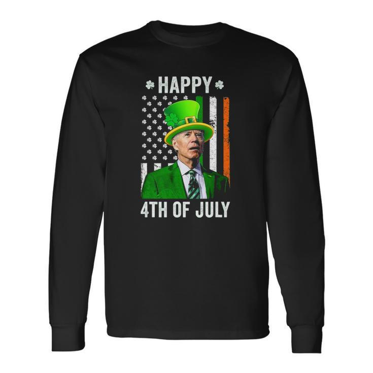 Happy 4Th Of July Joe Biden St Patricks Day Leprechaun Hat Long Sleeve T-Shirt T-Shirt