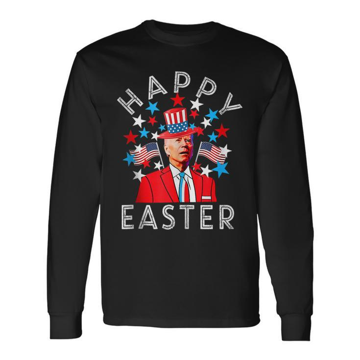 Happy Easter Joe Biden 4Th Of July Memorial Independence Day V2 Long Sleeve T-Shirt