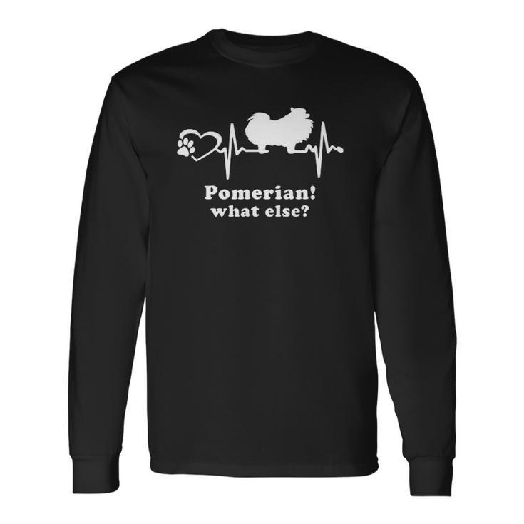 Heartbeat For Pomeranian Heart Line Paw Dog Paws Dogfriend Long Sleeve T-Shirt T-Shirt