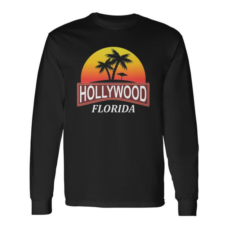 Hollywood Florida Beach Vacation Palm Tree Long Sleeve T-Shirt T-Shirt