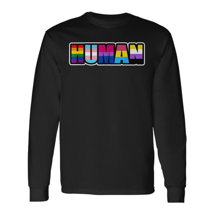 Human Lgbt Flag Gay Pride Month Transgender Long Sleeve T-Shirt Gifts ideas