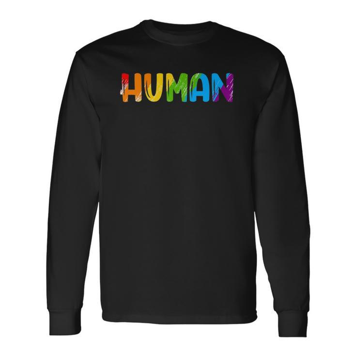 Human Lgbt Rainbow Flag Gay Pride Month Transgender Long Sleeve T-Shirt T-Shirt