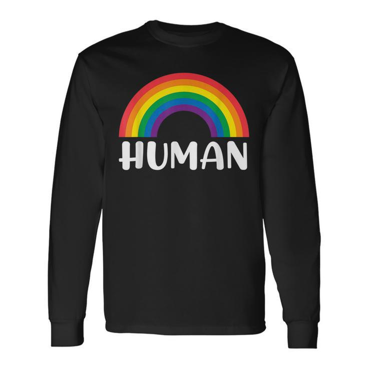 Human Rainbow Lgbt Pride Homo Lesbian Pride Long Sleeve T-Shirt