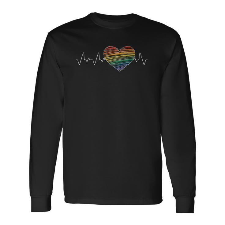 Human Rights Equality Gay Pride Month Heartbeat Lgbt Long Sleeve T-Shirt T-Shirt