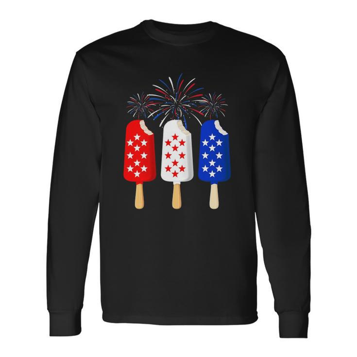 Ice Cream 4Th Of July American Flag Patriotic Long Sleeve T-Shirt T-Shirt