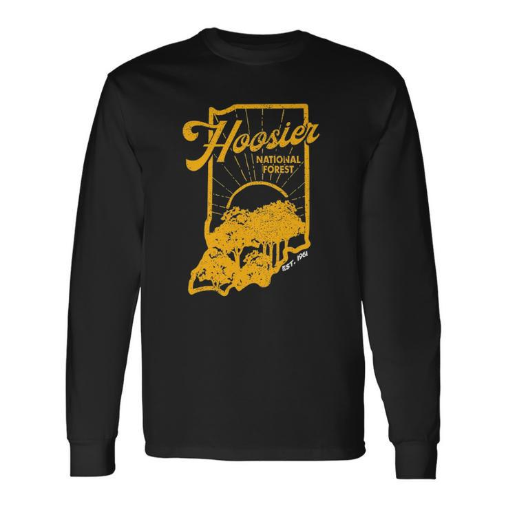 Indiana State Hoosier National Forest Retro Vintage Long Sleeve T-Shirt T-Shirt