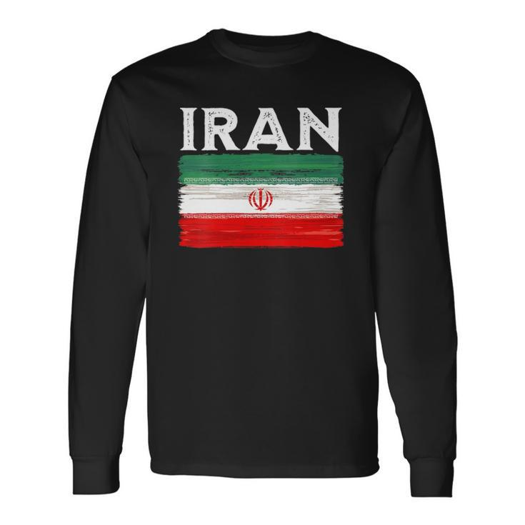 Iran Flag Vintage Iran Flag Long Sleeve T-Shirt