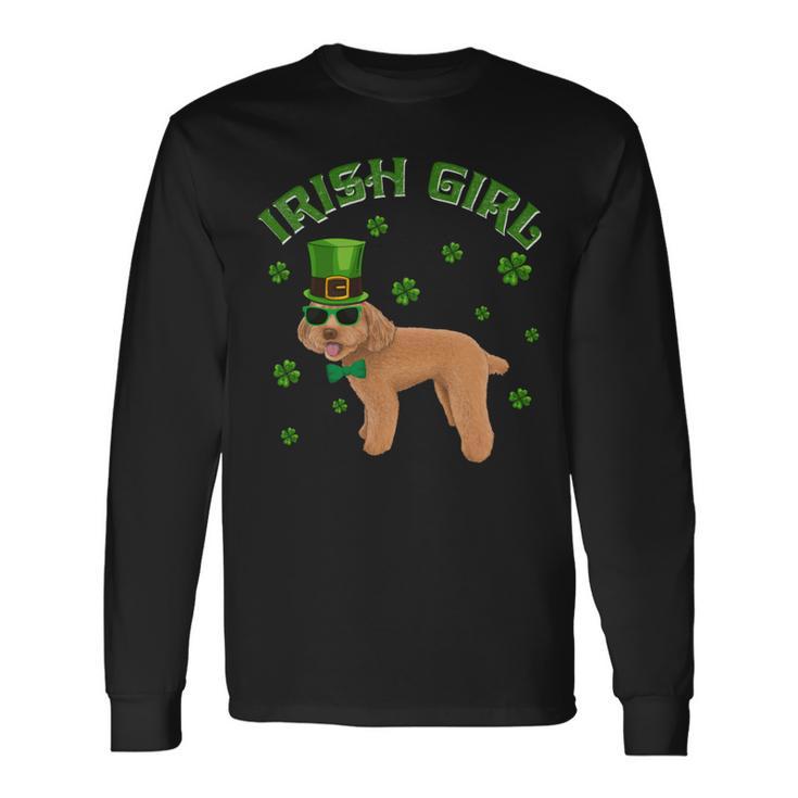 Irish Girl Leprechaun Poodle Dog St Patricks Day Kids Unisex Long Sleeve