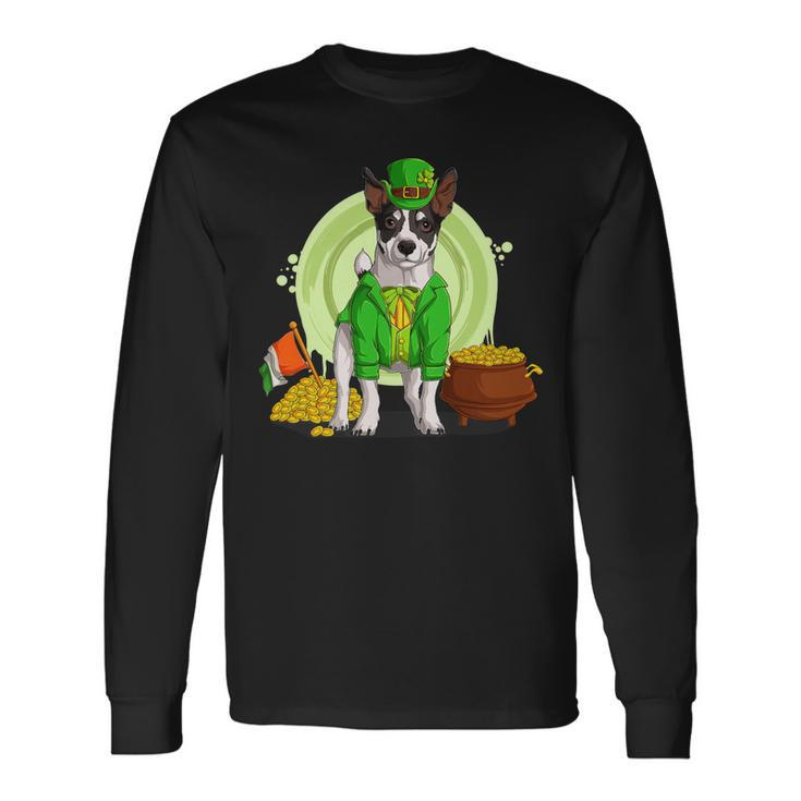Jack Russell Dog Leprechaun Hat Saint Patricks Day Long Sleeve T-Shirt