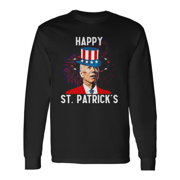 Joe Biden Confused St Patricks Day For Fourth Of July Long Sleeve T-Shirt T-Shirt