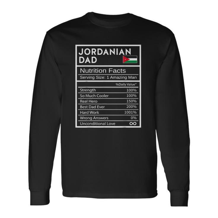 Jordanian Dad Nutrition Facts National Pride Long Sleeve T-Shirt T-Shirt Gifts ideas