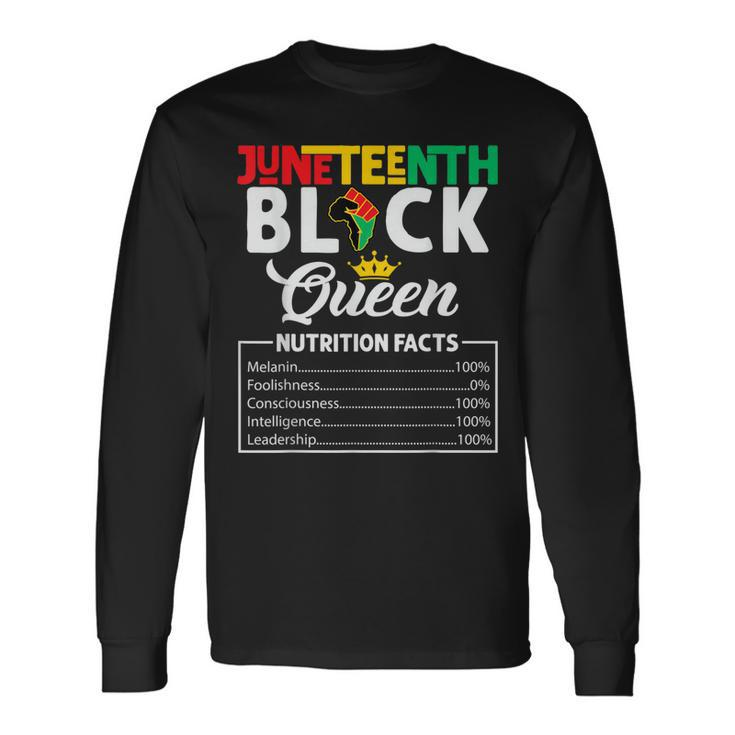 Junenth Black Queen Nutritional Facts Freedom Day Long Sleeve T-Shirt T-Shirt