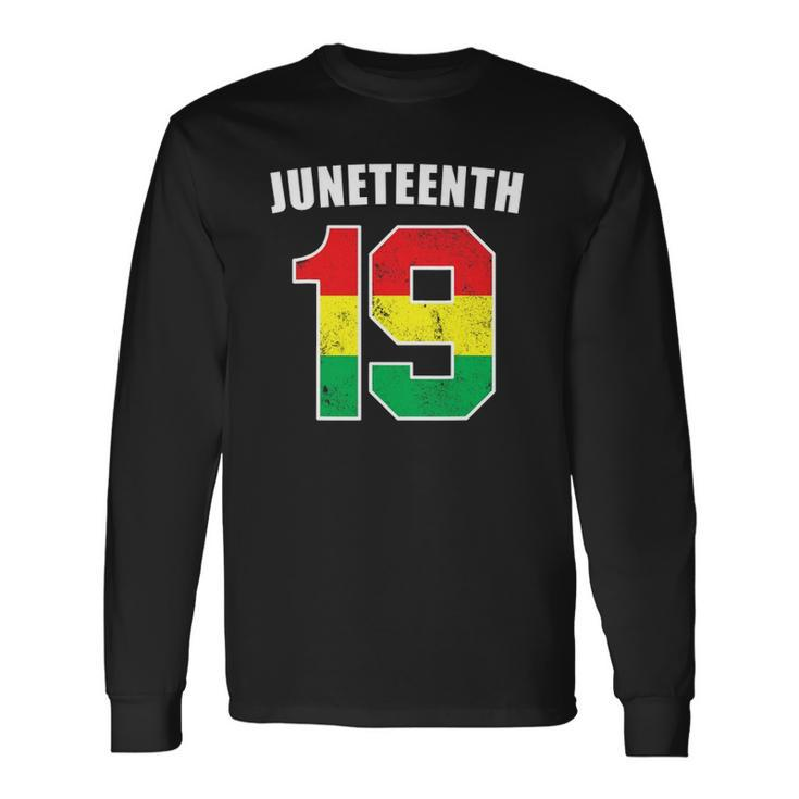 Juneteenth 19 Jersey Black American Freedom Juneteenth Long Sleeve T-Shirt Gifts ideas