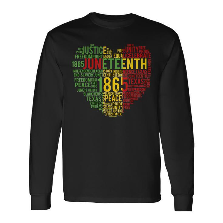 Juneteenth Heart Black History Afro American African Freedom V2 Long Sleeve T-Shirt