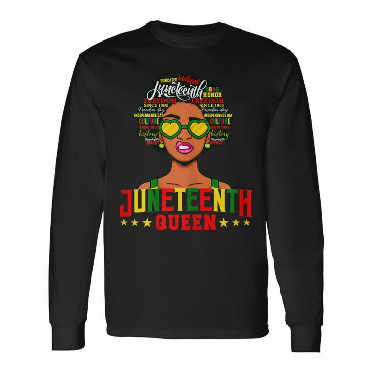 Juneteenth Natural Afro Queen Long Sleeve T-Shirt T-Shirt