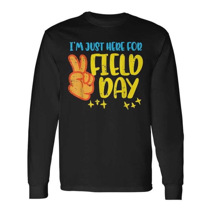 Im Just Here For Day Field Peace Sign Boys Girls Long Sleeve T-Shirt