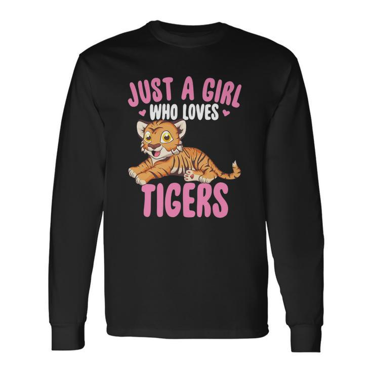 Just A Girl Who Loves Tigers Cute Kawaii Tiger Animal Long Sleeve T-Shirt T-Shirt Gifts ideas