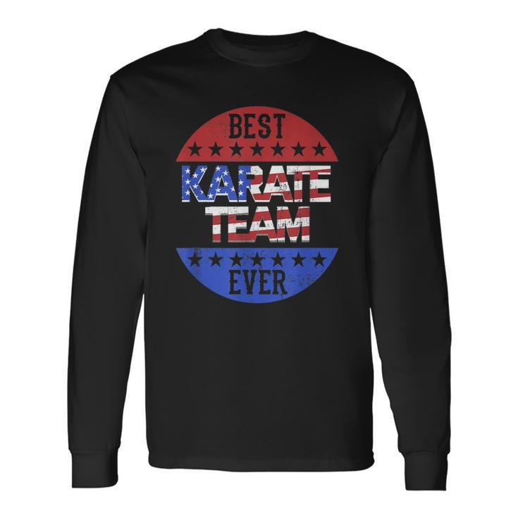 Karate Team Independence Day Patriotic Karateka Usa Flag Long Sleeve T-Shirt T-Shirt