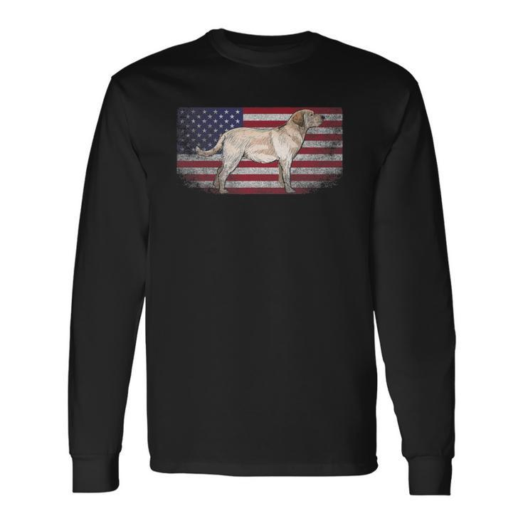 Labrador Retriever Dog 4Th Of July American Flag America Usa Long Sleeve T-Shirt T-Shirt