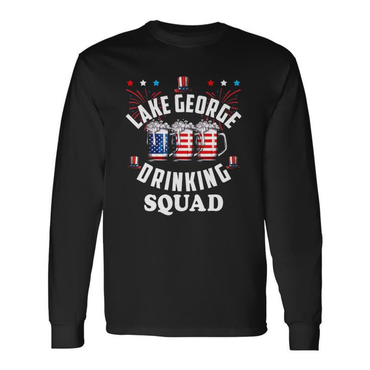 Lake George Drinking Squad 4Th Of July Usa Flag Beer Long Sleeve T-Shirt T-Shirt