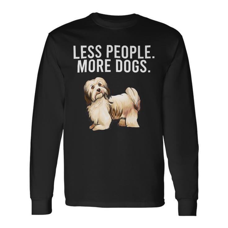 Less People More Dogs Havanese Introvert Long Sleeve T-Shirt