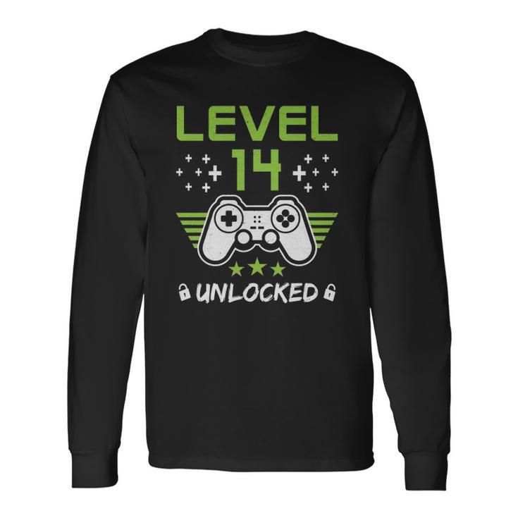 Level 14 Unlocked 14Th Birthday Long Sleeve T-Shirt T-Shirt