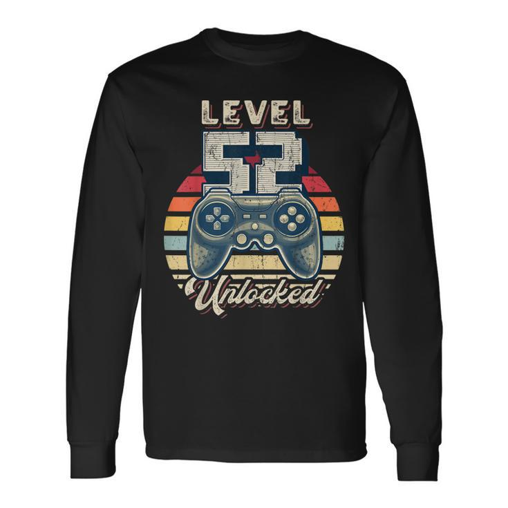 Level 52 Unlocked Video Game 52Nd Birthday Gamer Boys Long Sleeve T-Shirt
