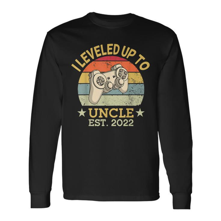 Leveled Up To Uncle Est 2022 Promoted New Uncle Video Gamer Long Sleeve T-Shirt Gifts ideas