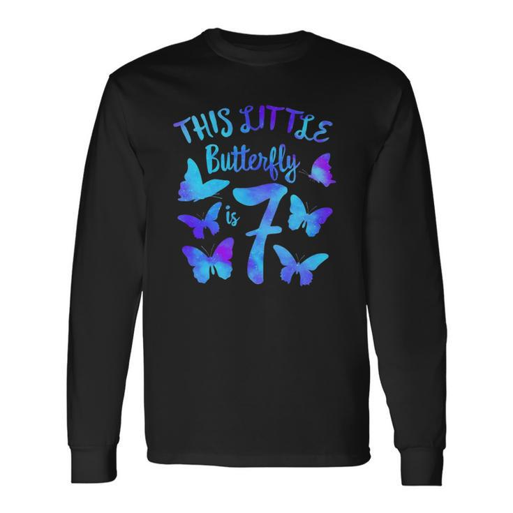 This Little Butterfly Is 7 7Th Birthday Party Toddler Girl Long Sleeve T-Shirt T-Shirt
