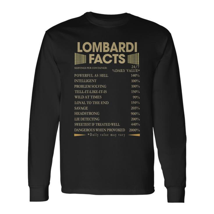 Lombardi Name Lombardi Facts Long Sleeve T-Shirt