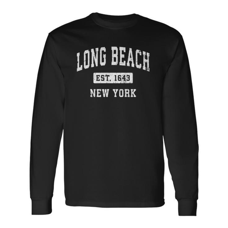 Long Beach New York Ny Vintage Established Sports Long Sleeve T-Shirt T-Shirt