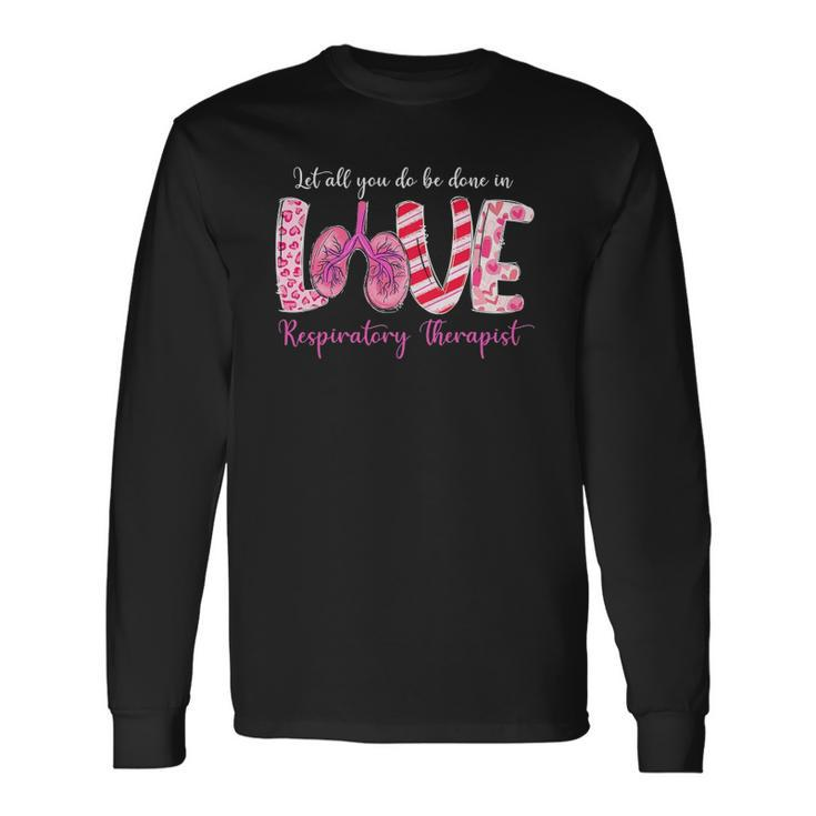 Love Respiratory Therapist Leopard Valentines Day Long Sleeve T-Shirt T-Shirt