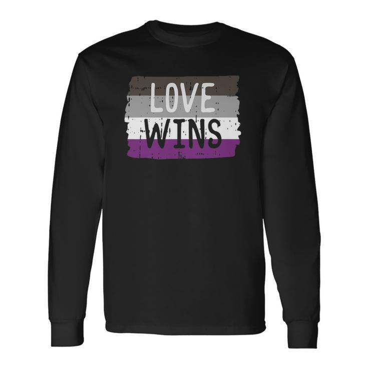 Love Wins Lgbt Asexual Gay Pride Flag Colors Long Sleeve T-Shirt T-Shirt